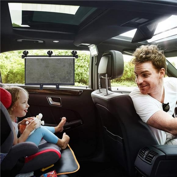 Car Window Shade, Car Roller Sunshade, Retractable Car Window Shade  (2 Pack) - Picture 3 of 7